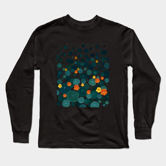 Nasturtium Garden Long Sleeve T-Shirt by Episodic Drawing